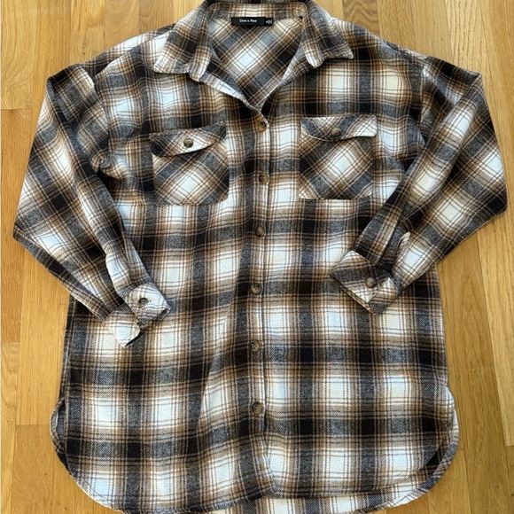Doe & Rae Brown Plaid Shirt button down Men's size small work daily layering Y2K - Picture 5 of 7